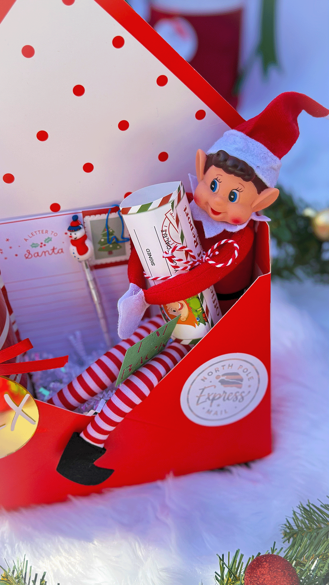North Pole Express Elf Mailbox Gift Set